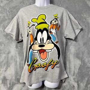 Junk Food Disney Goofy T-Shirt Mens S Gray Graphic Tee Cartoon Mickey Mouse